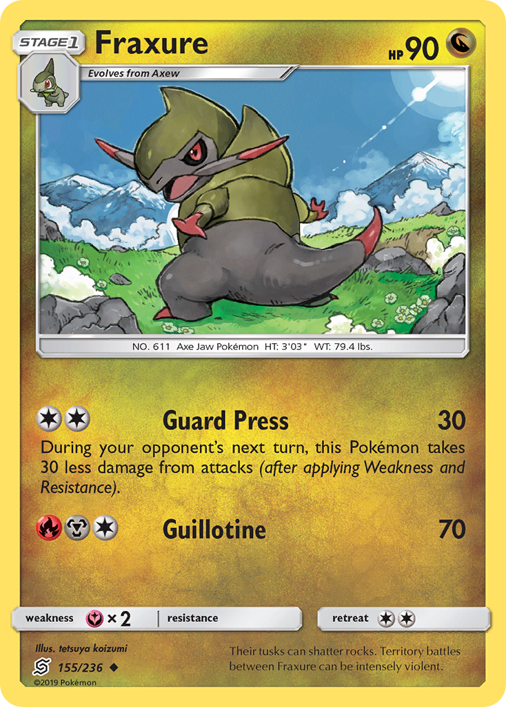 Fraxure (155/236) [Sun & Moon: Unified Minds] Reverse Holofoil