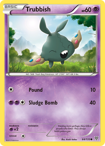 Trubbish (64/135) [Black & White: Plasma Storm] Reverse Holofoil