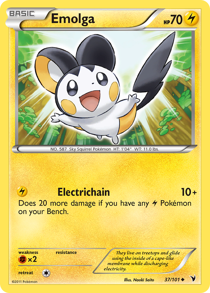 Emolga (37/101) [Black & White: Noble Victories] Reverse Holofoil