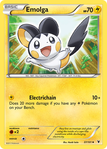 Emolga (37/101) [Black & White: Noble Victories] Reverse Holofoil