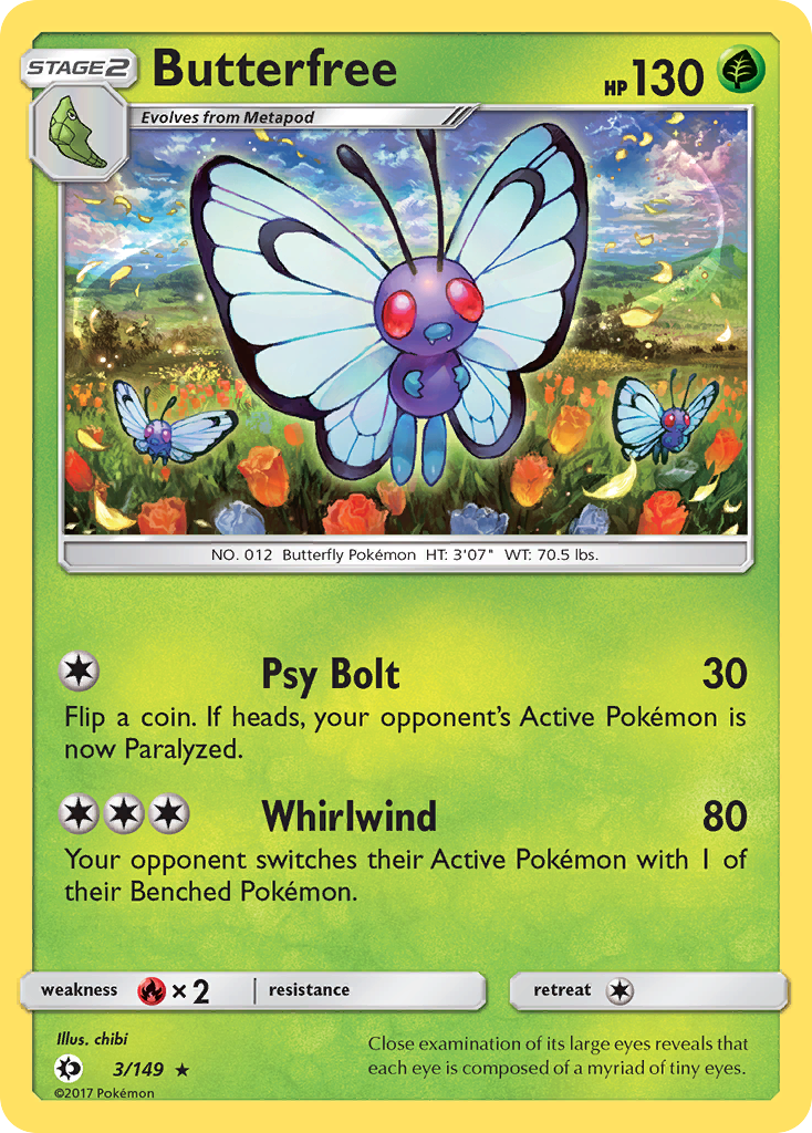Butterfree (3/149) [Sun & Moon: Base Set] Reverse Holofoil