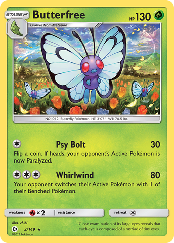 Butterfree (3/149) [Sun & Moon: Base Set] Reverse Holofoil