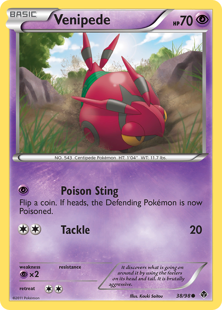 Venipede (38/98) [Black & White: Emerging Powers] Reverse Holofoil