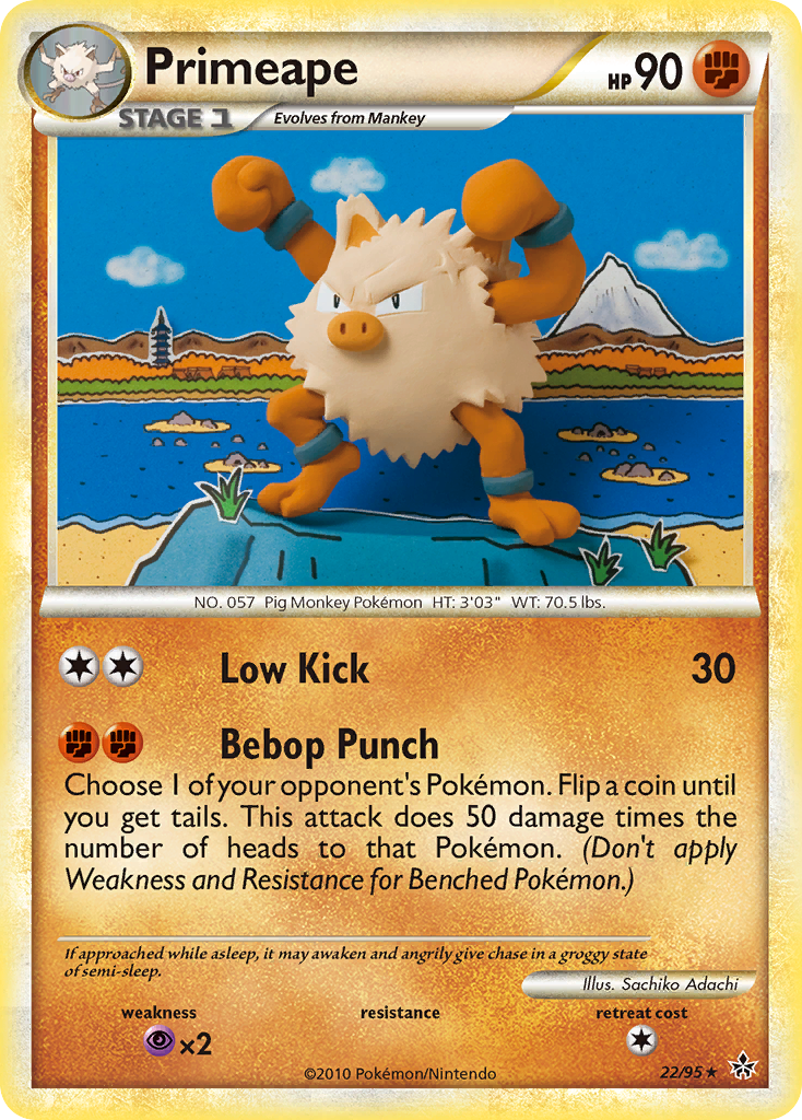 Primeape (22/95) [HeartGold & SoulSilver: Unleashed] Reverse Holofoil