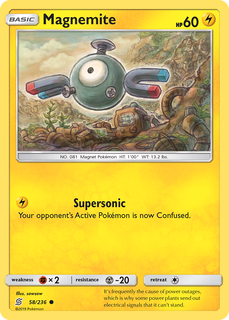 Magnemite (58/236) [Sun & Moon: Unified Minds] Reverse Holofoil