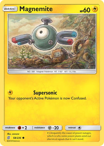 Magnemite (58/236) [Sun & Moon: Unified Minds] Reverse Holofoil