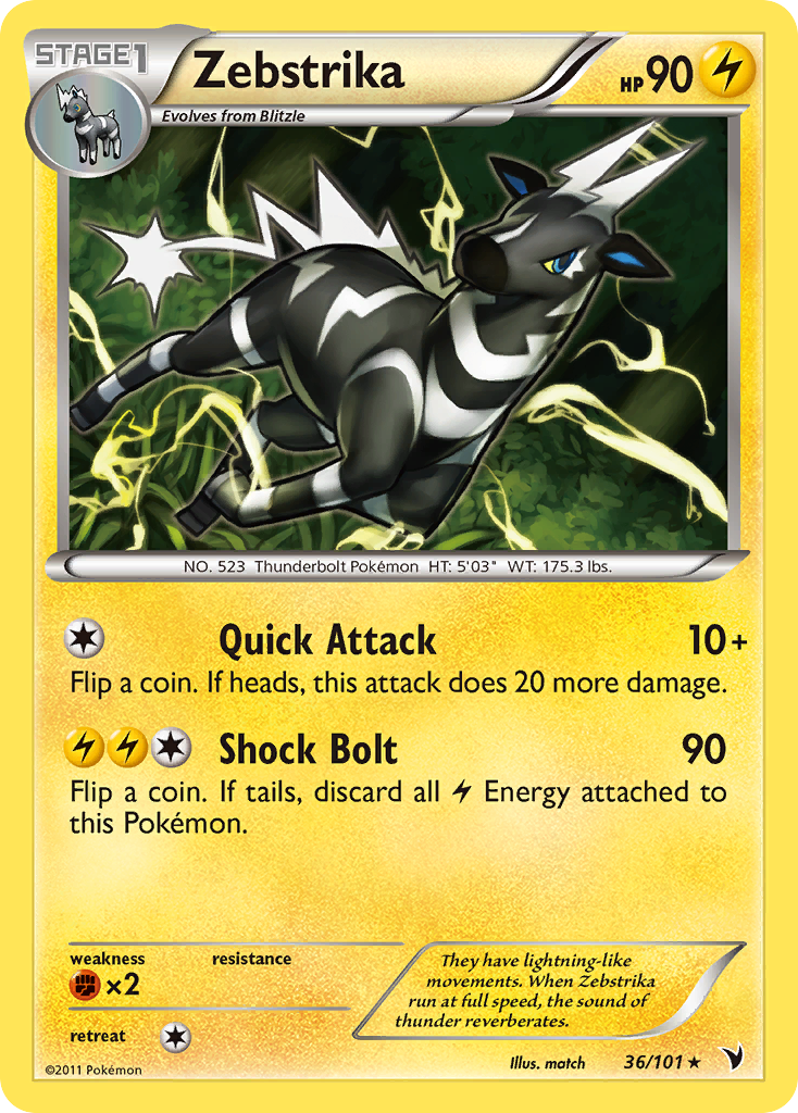 Zebstrika (36/101) [Black & White: Noble Victories] Reverse Holofoil
