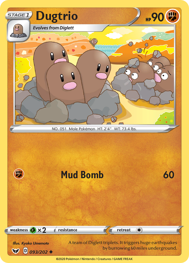 Dugtrio (093/202) [Sword & Shield: Base Set] Reverse Holofoil