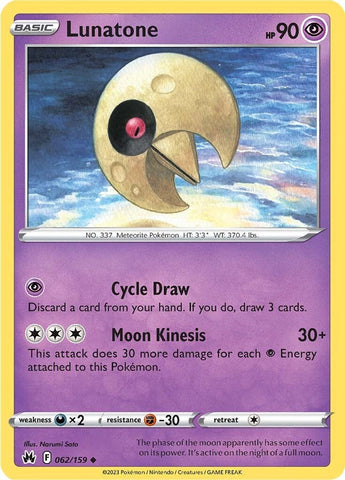 Lunatone (062/159) [Sword & Shield: Crown Zenith] Reverse Holofoil
