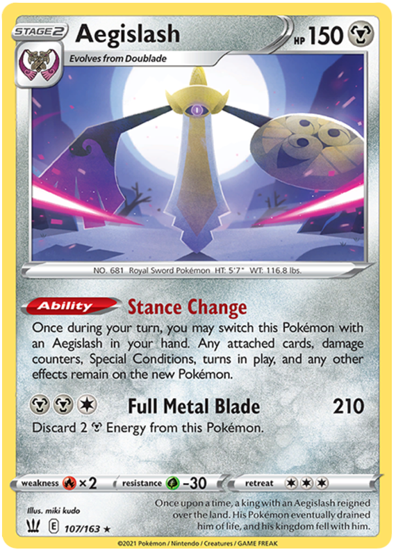 Aegislash (107/163) (107/163) [Sword & Shield: Battle Styles] Reverse Holofoil