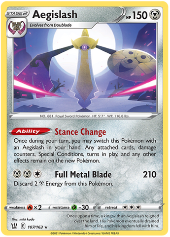 Aegislash (107/163) (107/163) [Sword & Shield: Battle Styles] Reverse Holofoil