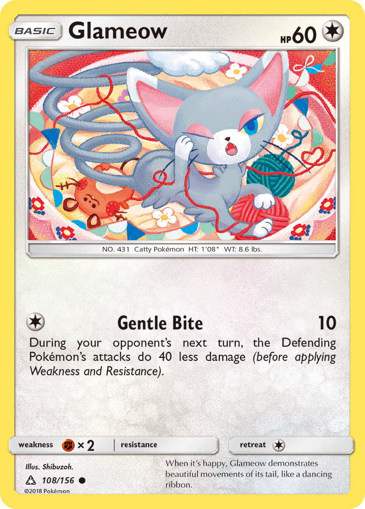 Glameow (108/156) [Sun & Moon: Ultra Prism] Reverse Holofoil