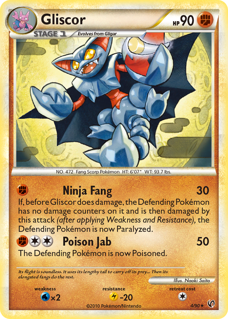 Gliscor (4/90) [HeartGold & SoulSilver: Undaunted] Reverse Holofoil