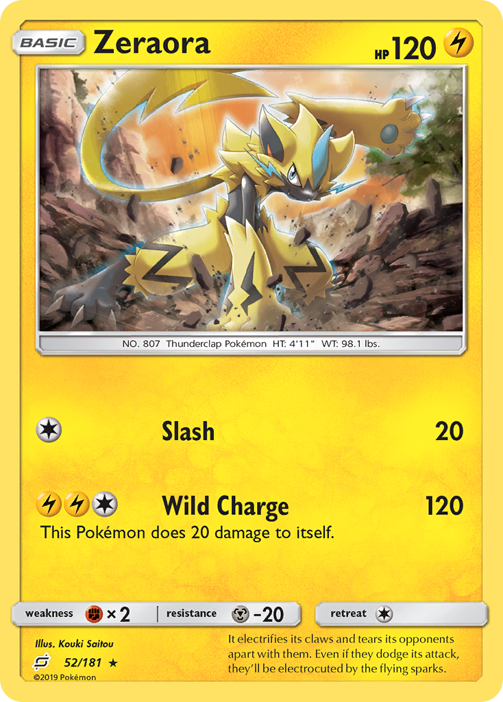 Zeraora (52/181) [Sun & Moon: Team Up] Reverse Holofoil