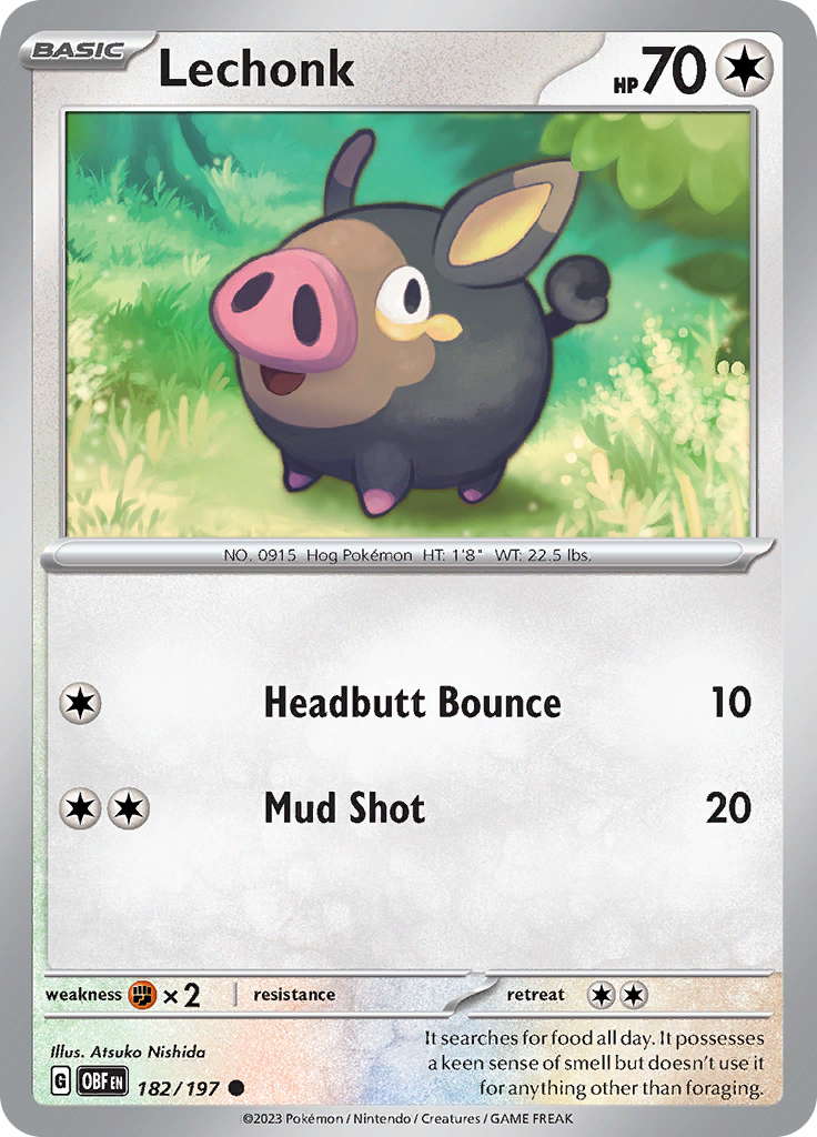 Lechonk (182/197) [Scarlet & Violet: Obsidian Flames] Reverse Holofoil