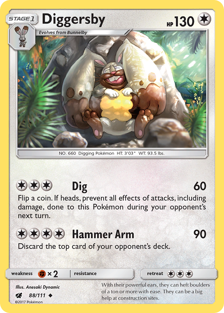 Diggersby (88/111) [Sun & Moon: Crimson Invasion] Reverse Holofoil