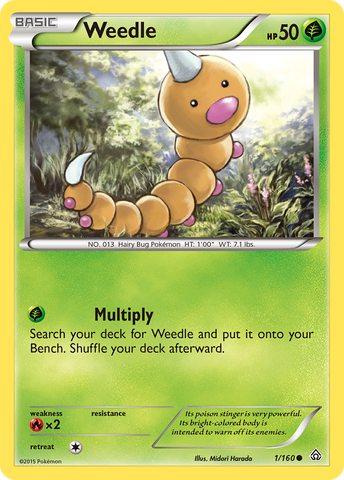 Weedle (1/160) [XY: Primal Clash] Reverse Holofoil