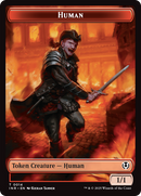 Human (0014) // Emblem - Chandra, Dressed to Kill Double-Sided Token [Innistrad Remastered Tokens] Foil