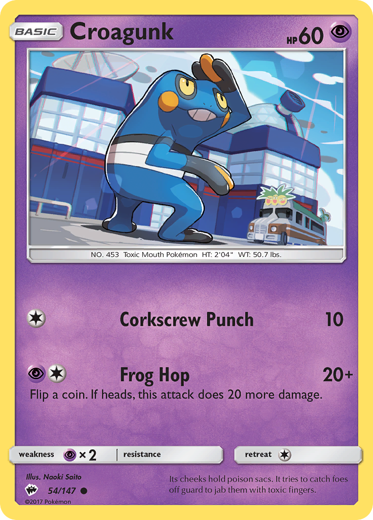 Croagunk (54/147) [Sun & Moon: Burning Shadows] Reverse Holofoil