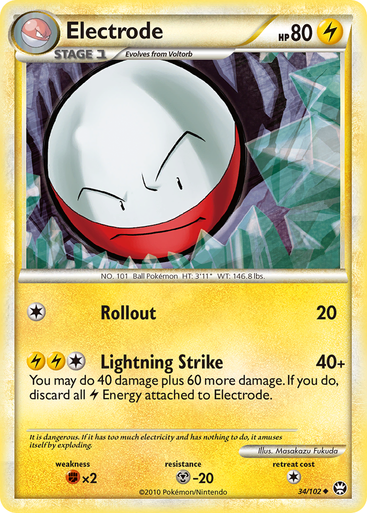 Electrode (34/102) [HeartGold & SoulSilver: Triumphant] Reverse Holofoil