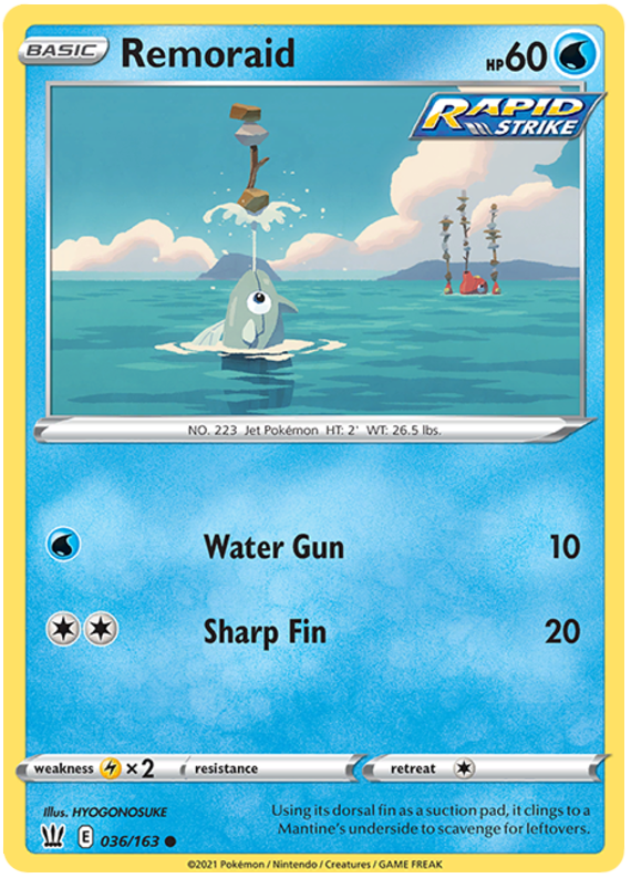 Remoraid (036/163) [Sword & Shield: Battle Styles] Reverse Holofoil