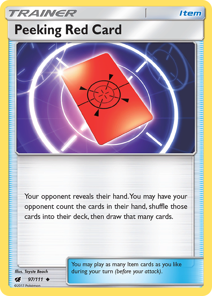Peeking Red Card (97/111) [Sun & Moon: Crimson Invasion] Reverse Holofoil