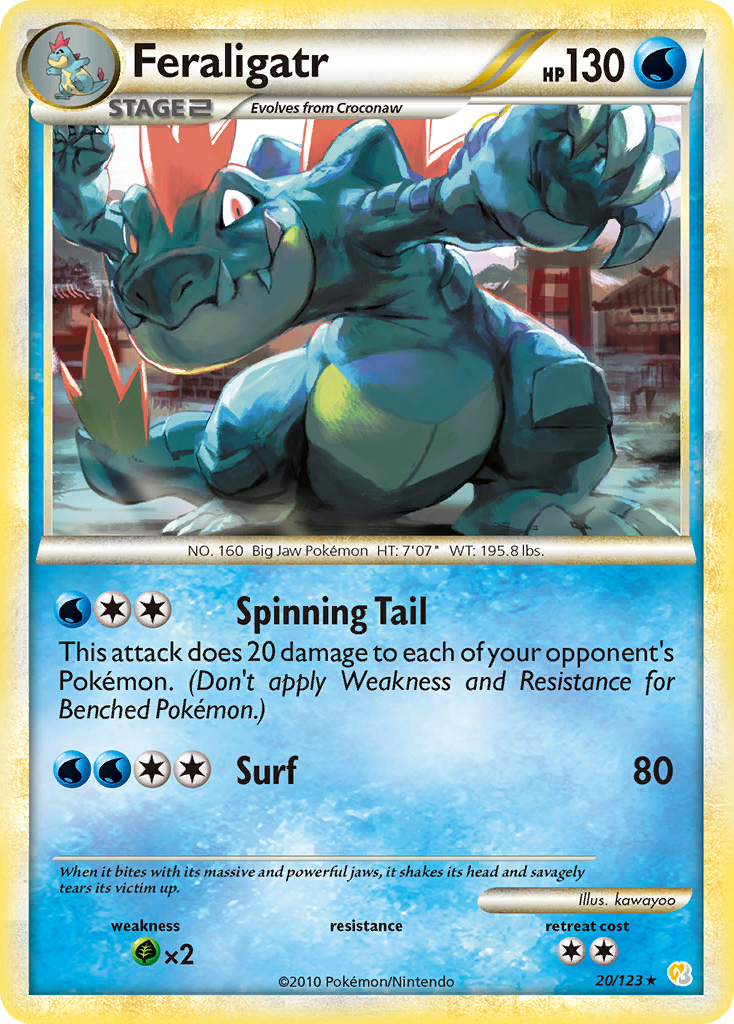 Feraligatr (20/123) [HeartGold & SoulSilver: Base Set] Reverse Holofoil