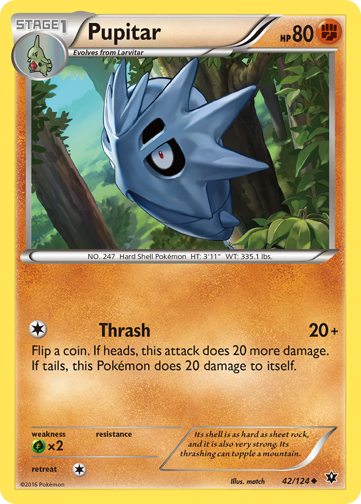Pupitar (42/124) [XY: Fates Collide] Reverse Holofoil