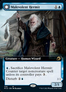 Malevolent Hermit // Benevolent Geist (Extended Art) [Innistrad: Midnight Hunt] Foil