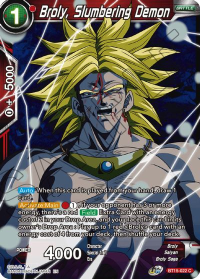Broly, Slumbering Demon (BT15-022) [Saiyan Showdown] Parallel Foil