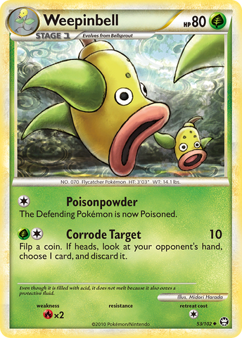 Weepinbell (53/102) [HeartGold & SoulSilver: Triumphant] Reverse Holofoil