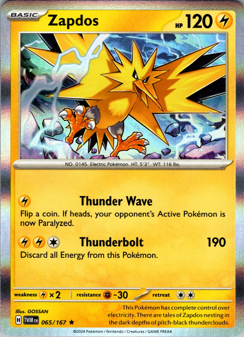 Zapdos (065/167) [Scarlet & Violet: Twilight Masquerade] Reverse Holofoil