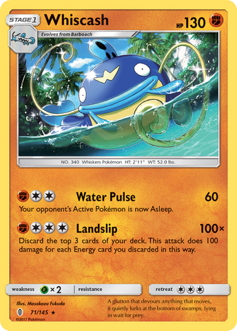 Whiscash (71/145) [Sun & Moon: Guardians Rising] Reverse Holofoil