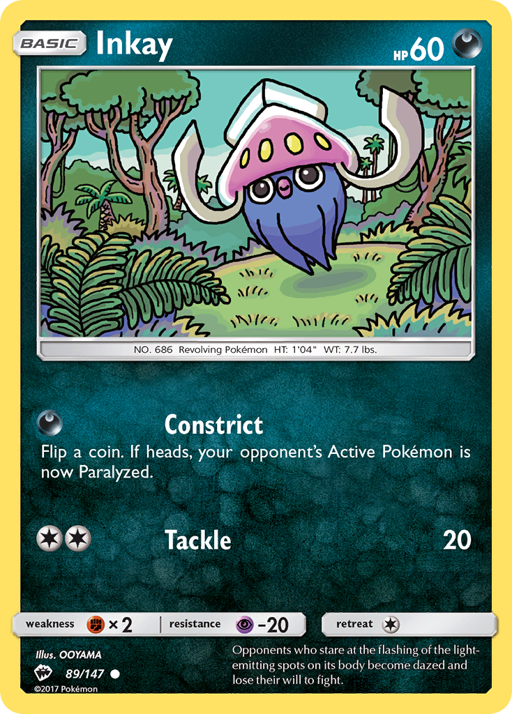 Inkay (89/147) [Sun & Moon: Burning Shadows] Reverse Holofoil