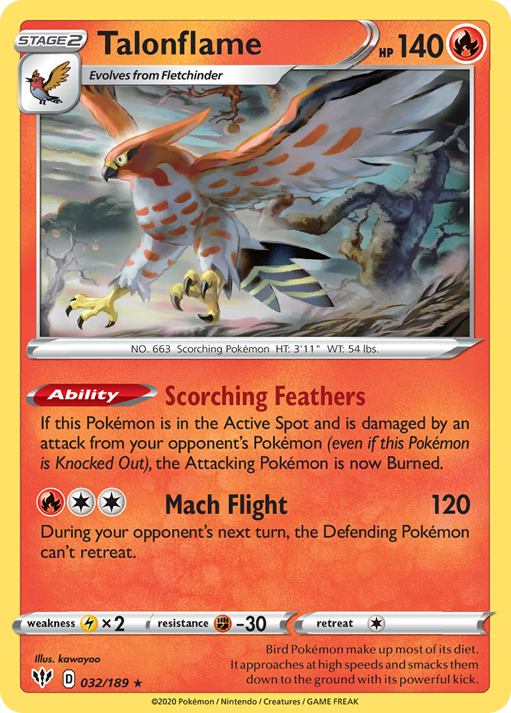 Talonflame (032/189) [Sword & Shield: Darkness Ablaze] Reverse Holofoil
