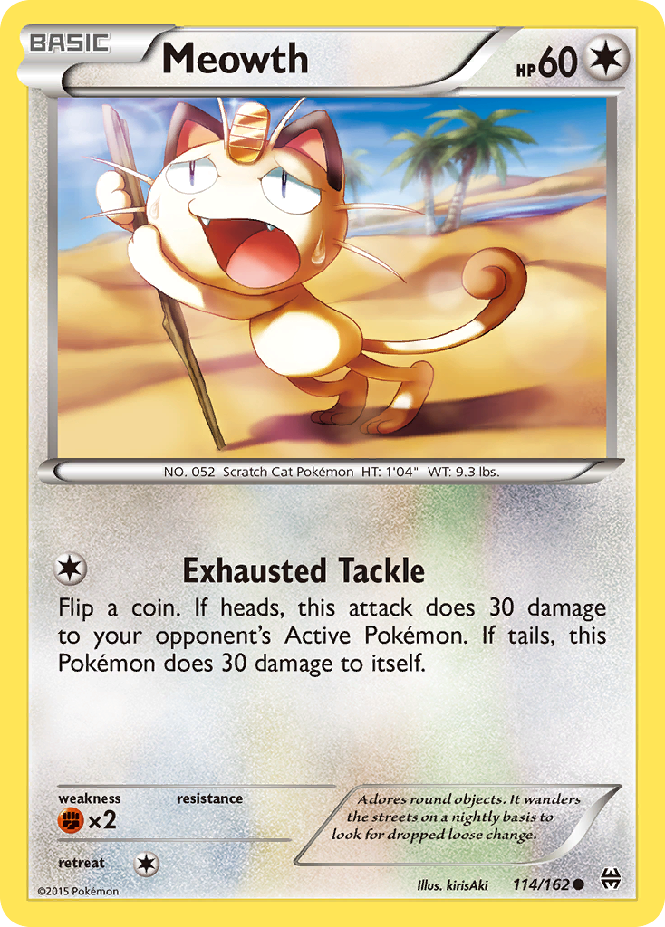 Meowth (114/162) [XY: BREAKthrough] Reverse Holofoil