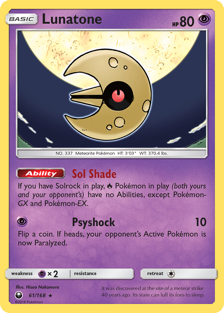 Lunatone (61/168) [Sun & Moon: Celestial Storm] Reverse Holofoil
