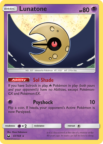 Lunatone (61/168) [Sun & Moon: Celestial Storm] Reverse Holofoil
