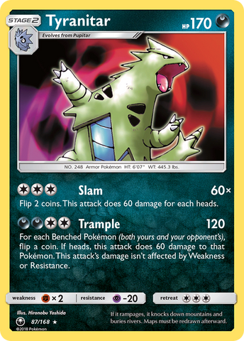 Tyranitar (87/168) [Sun & Moon: Celestial Storm] Reverse Holofoil