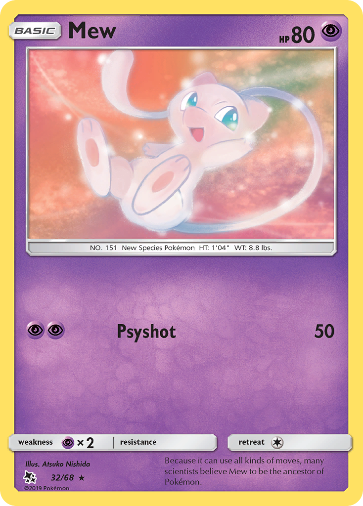 Mew (32/68) [Sun & Moon: Hidden Fates] Reverse Holofoil