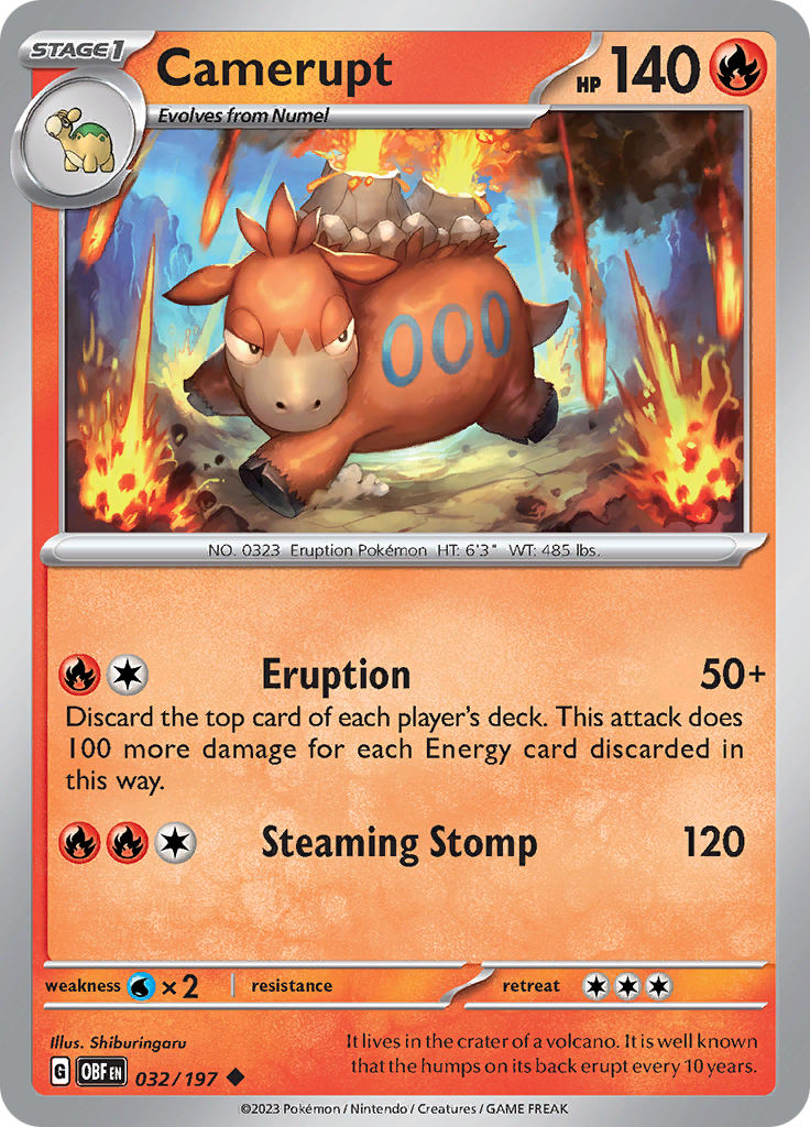 Camerupt (032/197) [Scarlet & Violet: Obsidian Flames] Reverse Holofoil