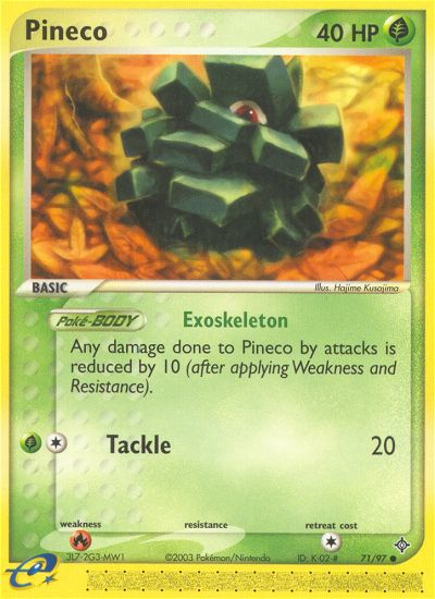 Pineco (71/97) [EX: Dragon] Reverse Holofoil