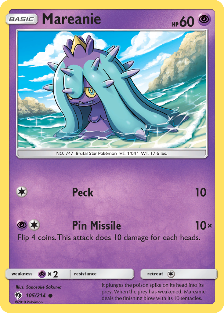 Mareanie (105/214) [Sun & Moon: Lost Thunder] Reverse Holofoil