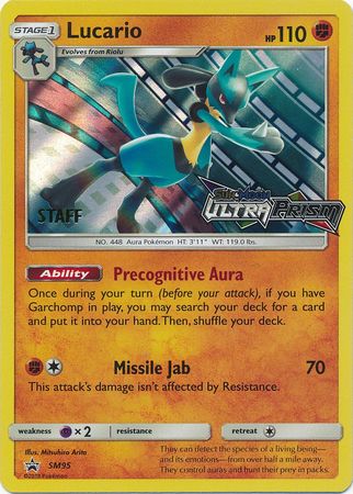 Lucario (SM95) (Staff Prerelease Promo) [Sun & Moon: Black Star Promos] Holofoil