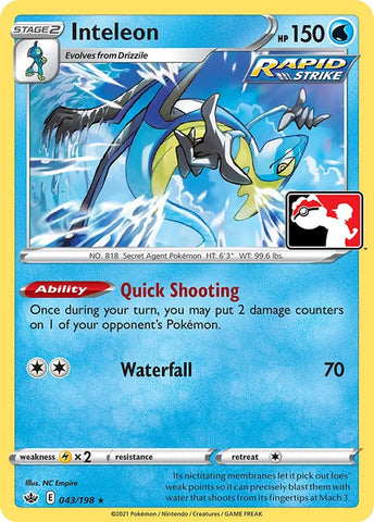 Inteleon (43) (043/198) [Prize Pack Series One] Holofoil