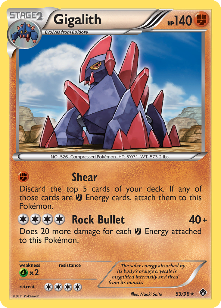 Gigalith (53/98) [Black & White: Emerging Powers] Reverse Holofoil