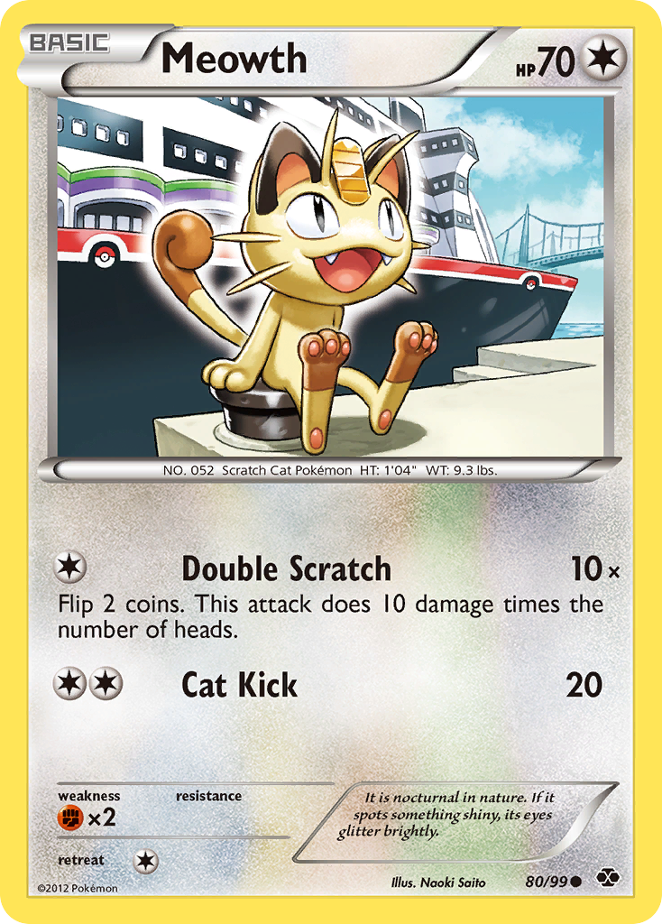 Meowth (80/99) [Black & White: Next Destinies] Reverse Holofoil
