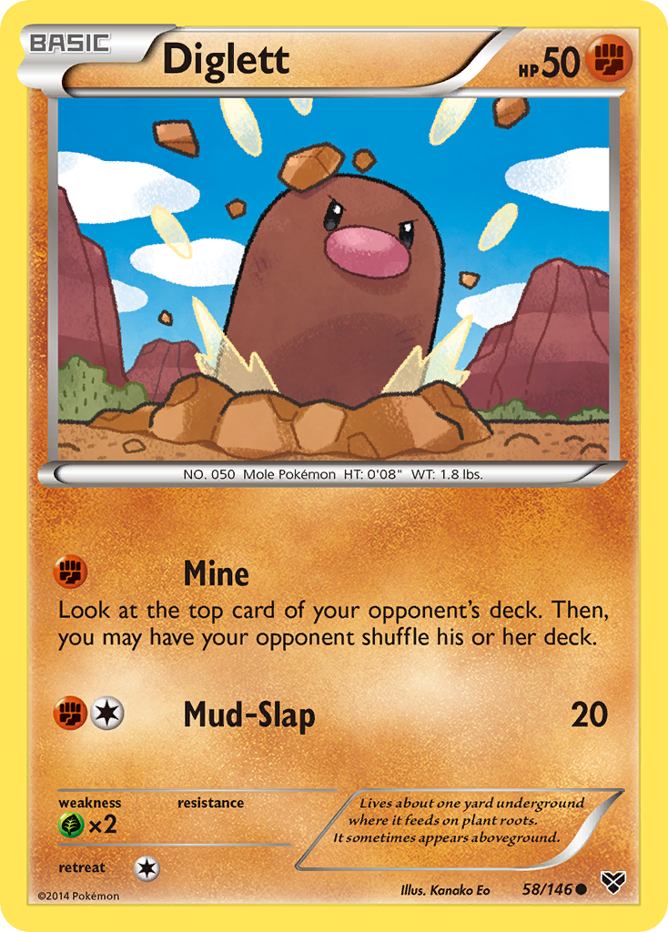 Diglett (58/146) [XY: Base Set] Reverse Holofoil