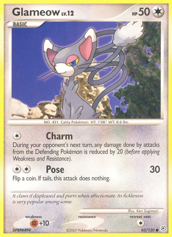 Glameow (83/130) [Diamond & Pearl: Base Set] Reverse Holofoil