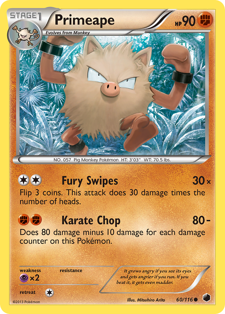 Primeape (60/116) [Black & White: Plasma Freeze] Reverse Holofoil